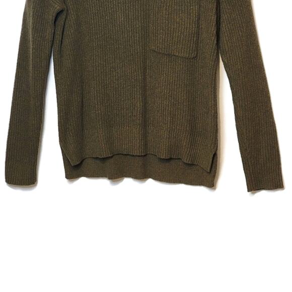 Madewell Olive Green Crew Neck Pullover Sweater Ribbed Knit Cozy Classic XS - Picture 4 of 14